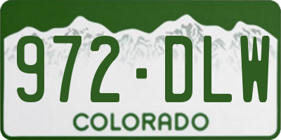 CO license plate 972DLW
