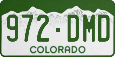 CO license plate 972DMD