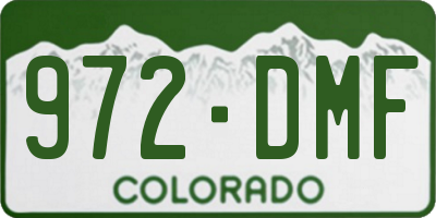 CO license plate 972DMF