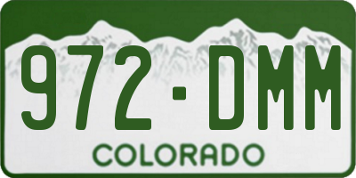 CO license plate 972DMM