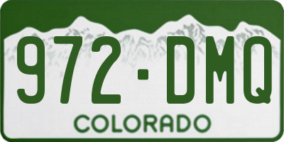 CO license plate 972DMQ