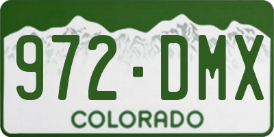 CO license plate 972DMX