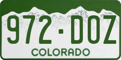 CO license plate 972DOZ
