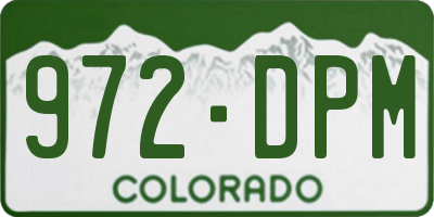 CO license plate 972DPM