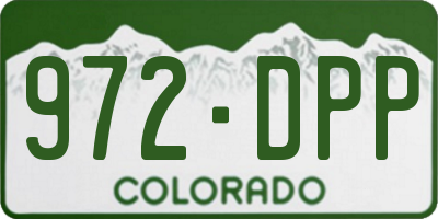 CO license plate 972DPP