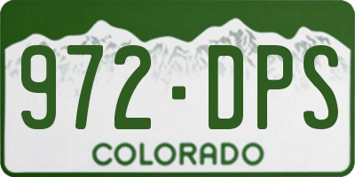 CO license plate 972DPS