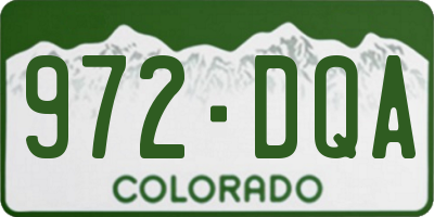 CO license plate 972DQA