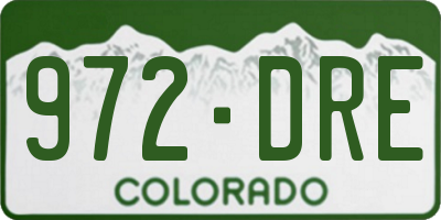 CO license plate 972DRE