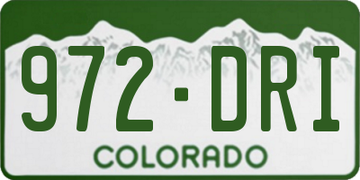 CO license plate 972DRI