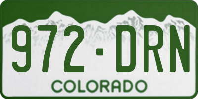 CO license plate 972DRN
