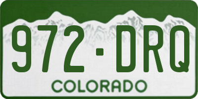 CO license plate 972DRQ