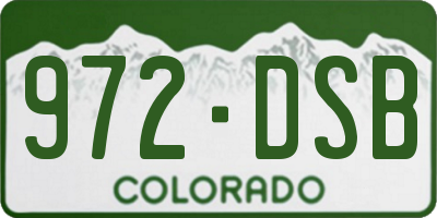 CO license plate 972DSB