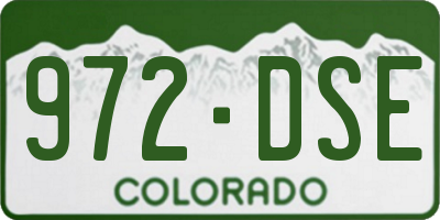 CO license plate 972DSE