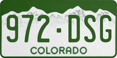 CO license plate 972DSG