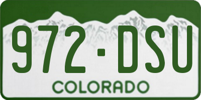 CO license plate 972DSU