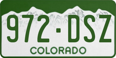 CO license plate 972DSZ