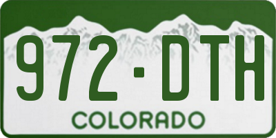CO license plate 972DTH