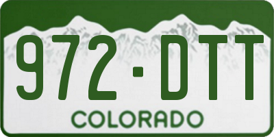 CO license plate 972DTT