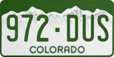 CO license plate 972DUS