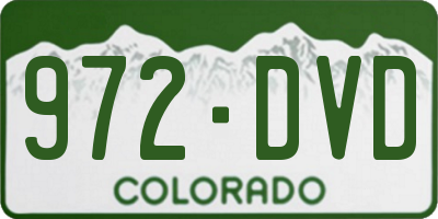 CO license plate 972DVD