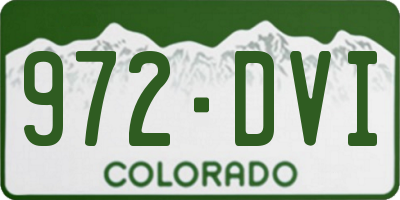CO license plate 972DVI