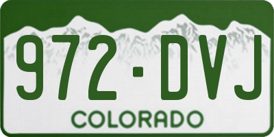 CO license plate 972DVJ