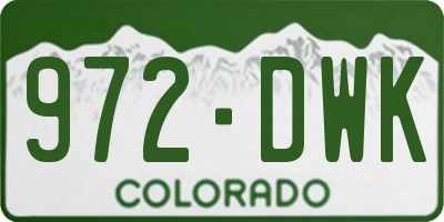 CO license plate 972DWK