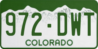 CO license plate 972DWT