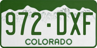 CO license plate 972DXF