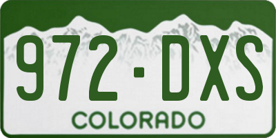 CO license plate 972DXS