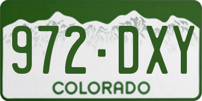 CO license plate 972DXY
