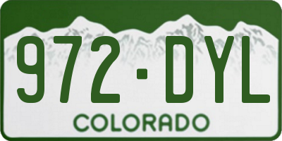 CO license plate 972DYL