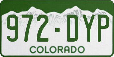 CO license plate 972DYP