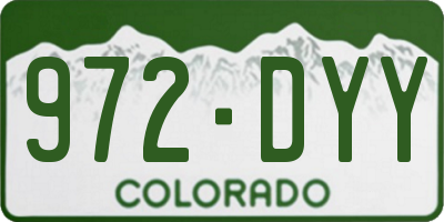 CO license plate 972DYY