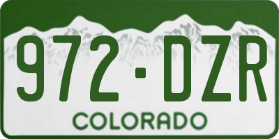 CO license plate 972DZR