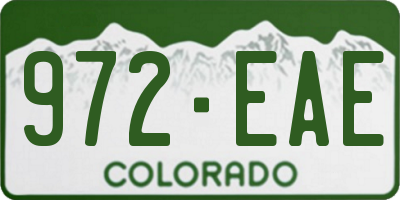 CO license plate 972EAE