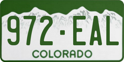 CO license plate 972EAL