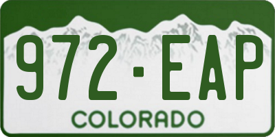 CO license plate 972EAP