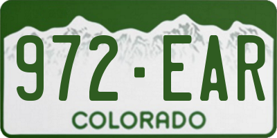 CO license plate 972EAR