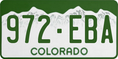 CO license plate 972EBA