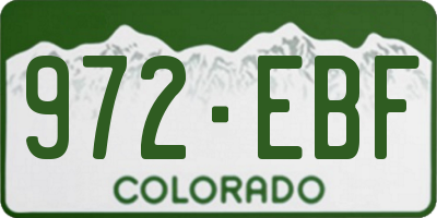 CO license plate 972EBF