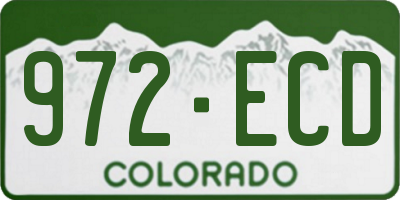 CO license plate 972ECD