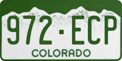 CO license plate 972ECP