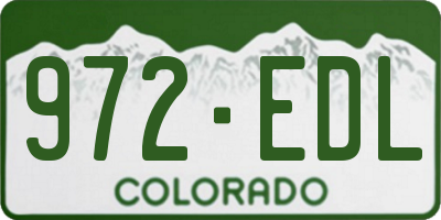 CO license plate 972EDL
