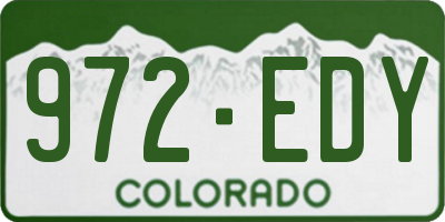 CO license plate 972EDY