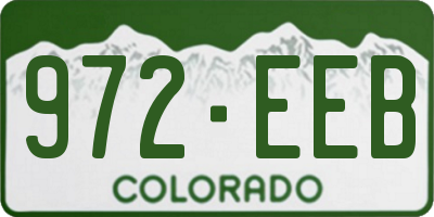 CO license plate 972EEB