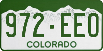 CO license plate 972EEO