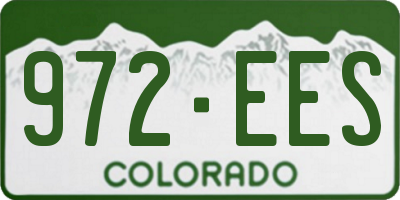 CO license plate 972EES