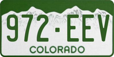 CO license plate 972EEV