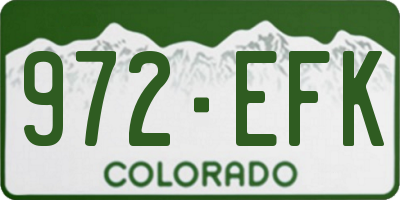 CO license plate 972EFK